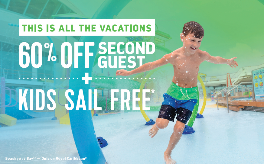 60% off Second Guest + Kids Sail Free on Royal Caribbean