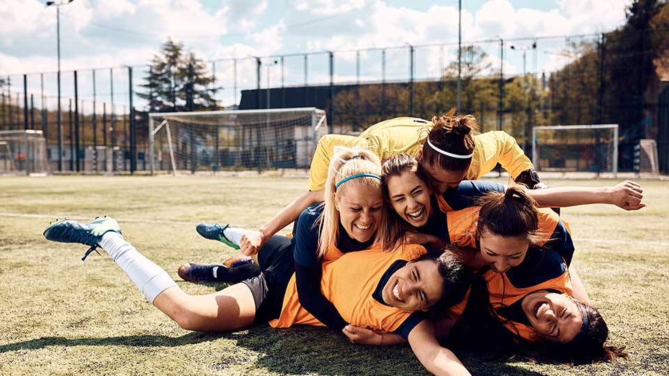 Group of Young Women on a Traveling Team for Soccer