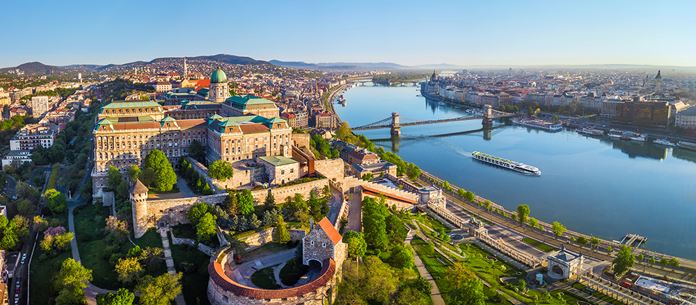 Scenic Jasper sailing along the Danube River in Budapest.